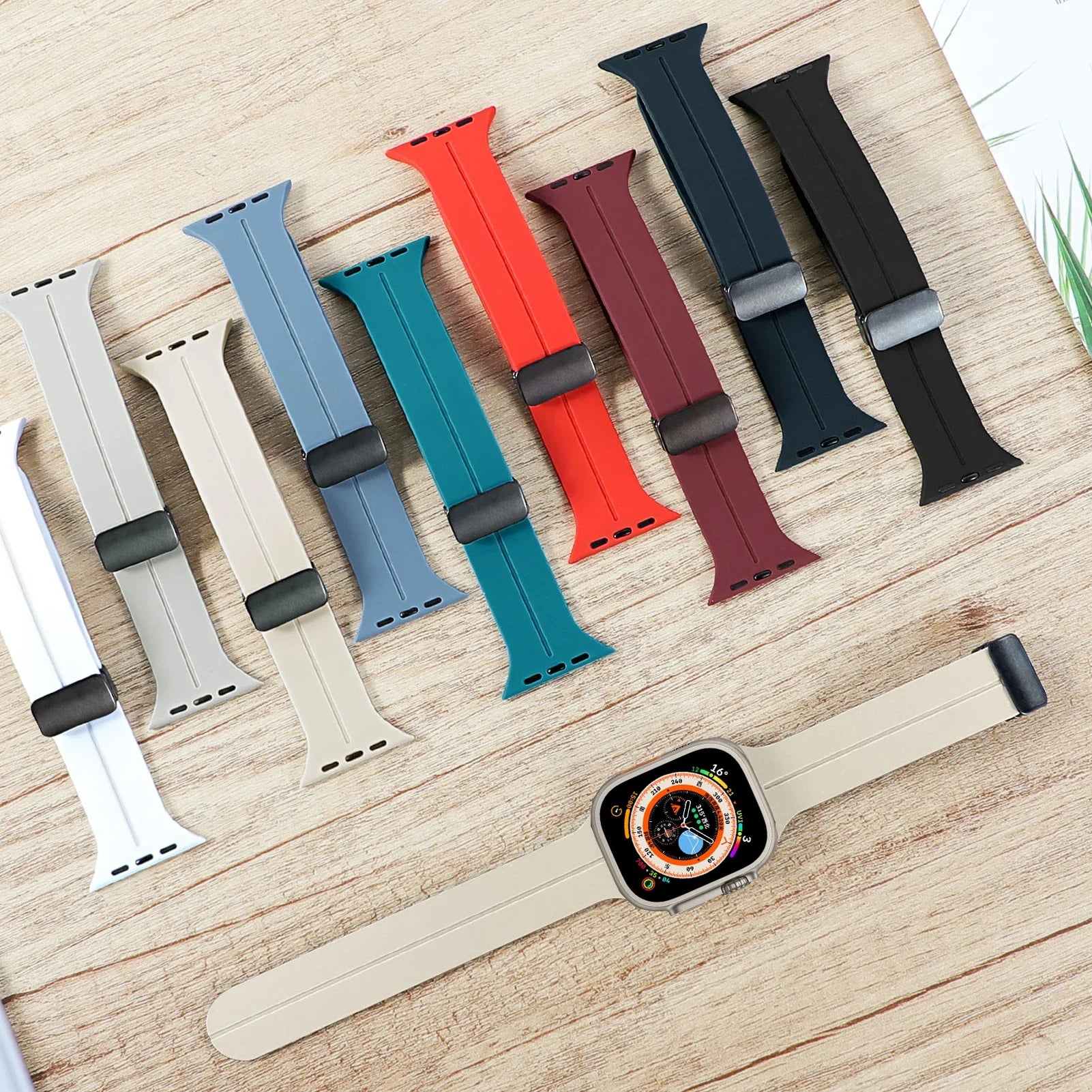 Magnetic Strap For Apple watch ultra 2 band 49mm Silicone Bracelet iWatch Series 9 7 8 6 5 4 3 se 44mm 45mm 40mm 41mm 42mm 38mm