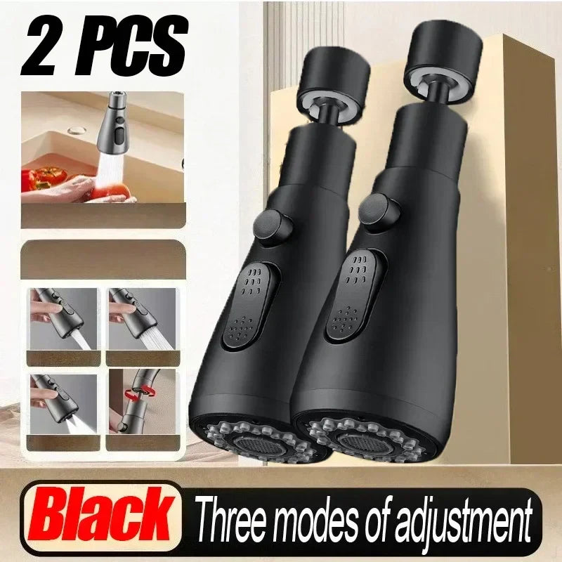 1pc Faucet Extender Metal Alloy,Three Modes,Head Water Saver Home Extended Shower Spray Filter  Faucet Extender  Kitchen