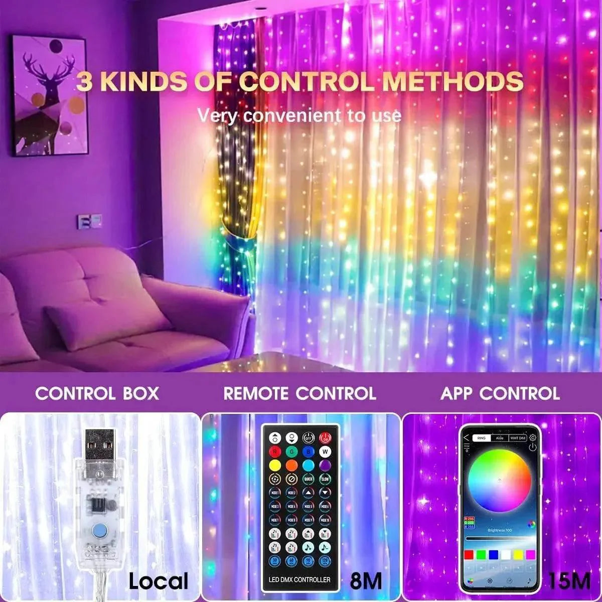 RGBIC Bluetooth Smart Curtain Light