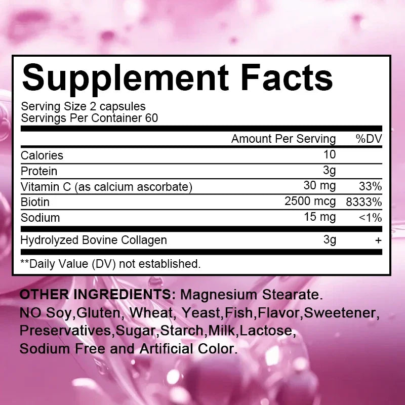 Kenofor 120 Hydrolyzed Collagen Capsules - Support Skin & Joint & Hair & Nail Health - Collagen Supplement