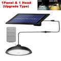 Solar Chandelier Outdoor, Waterproof LED Lamp Double-head Pendant Light Decorations with Remote Control for Indoor Shed Barn Roo