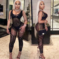 Women Lingeries Leopard Vintage Fashion Lace Up Suits Black Sexy Slim Bodysuits Jumpsuit Streetwear Long Sleeve Backless Bodycon