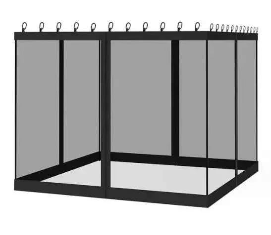 Gazebo Universal Replacement Mosquito Netting Outdoor Gazebo Canopy 4-Panel Screen Walls with Zipper (Mosquito Net Only)