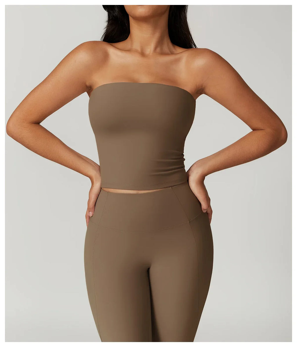 Strapless Yoga Vest for Women Underwear Sexy Beautiful Back Sports Bra for Women's Gym Shock-absorbing Quick Drying Fitness Top