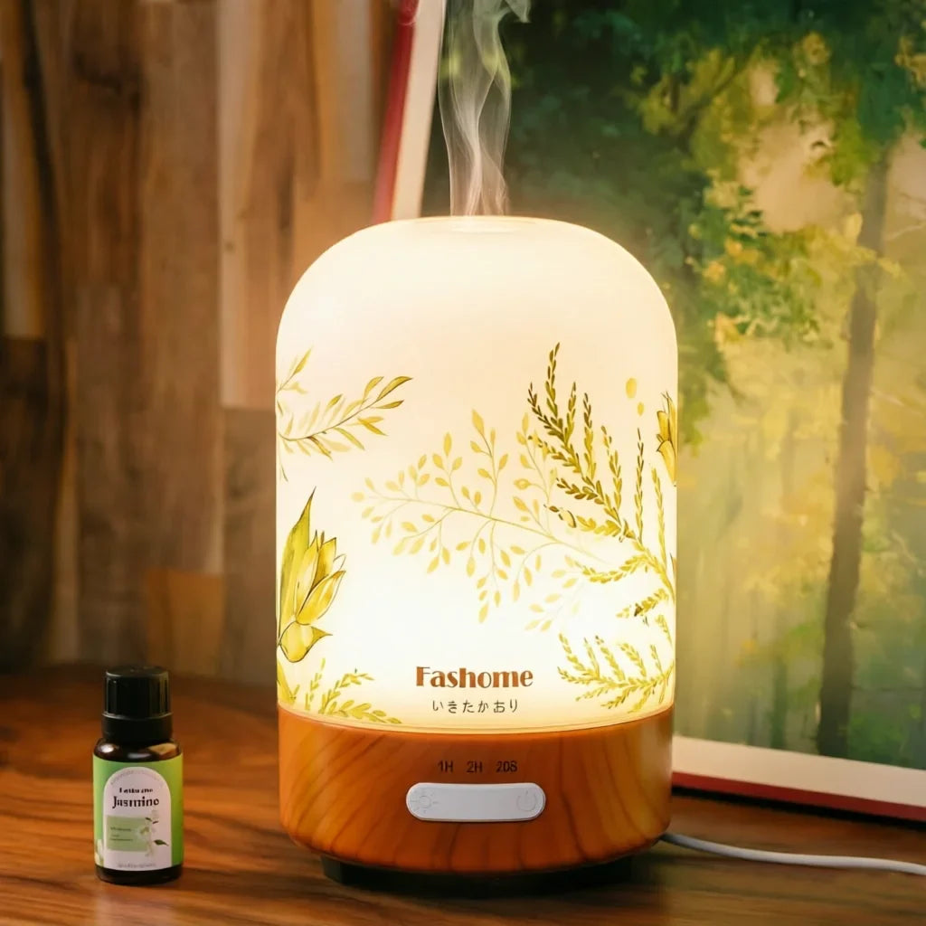 Essential Oil Diffuser Ultrasonic Aromatherapy Humidifier Auto Shut Off Jasmine