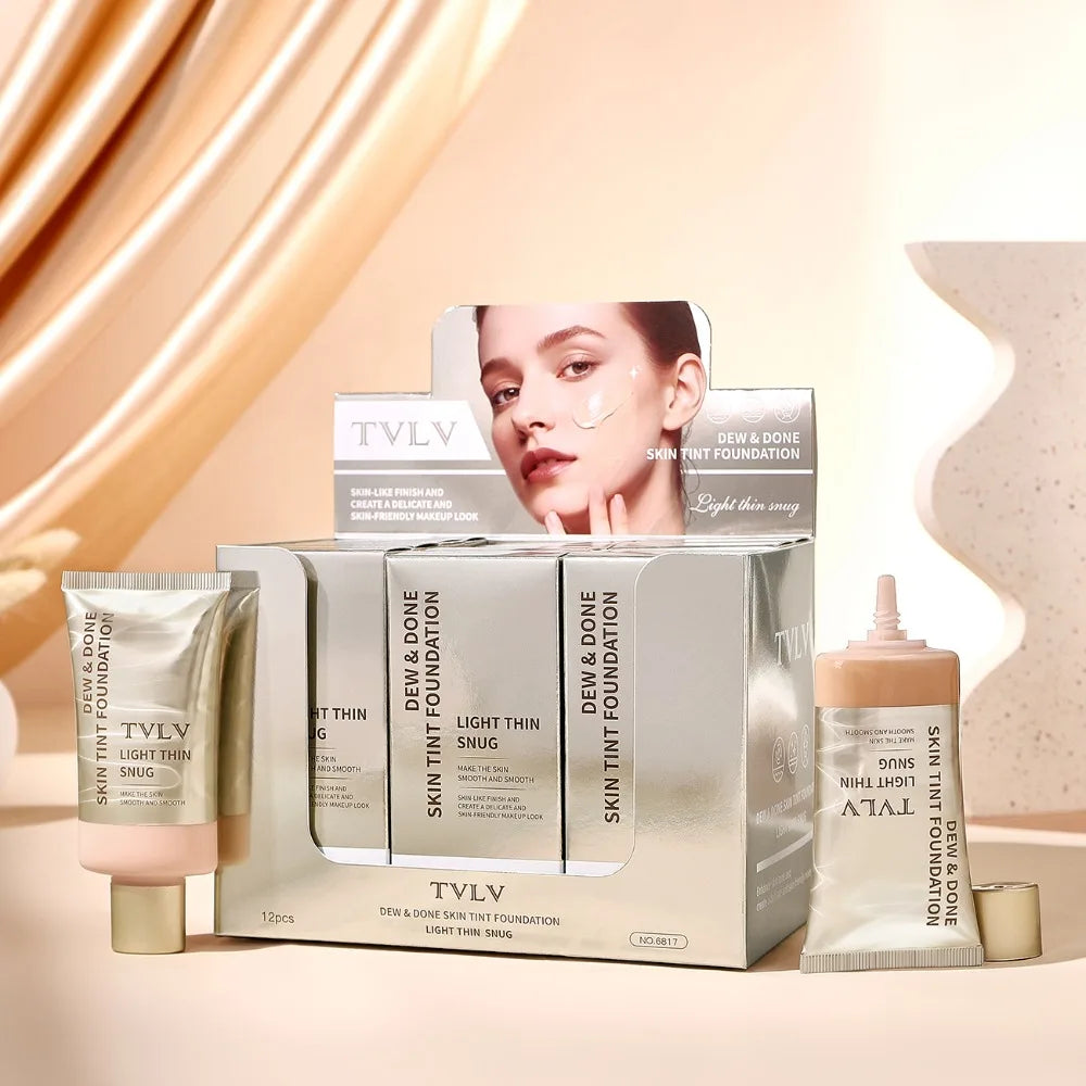 Moisturizing Skin Tint Foundation for All Skin Types, Moisturizing Light Texture Natural Concealer Long Wear Face Makeup