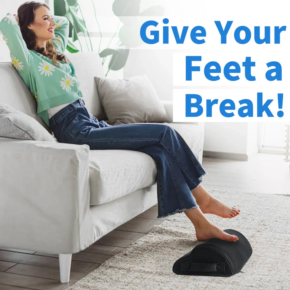 Memory Foam Office Foot Stool & Under Desk Footrest Leg Elevation Pillow for Gaming & Home Office