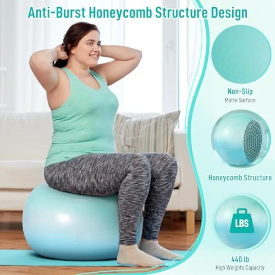 Extra Thick Exercise Ball With Pump Anti-Burst And Slip-Resistant