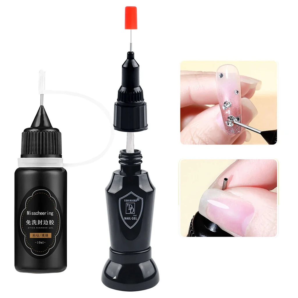 30g Nail Rhinestone Glue for Nails Super Strong Gel Nail Glue for Nail Charm 3D Nails Bling Gel Decoration Gem Nail Art Diamonds