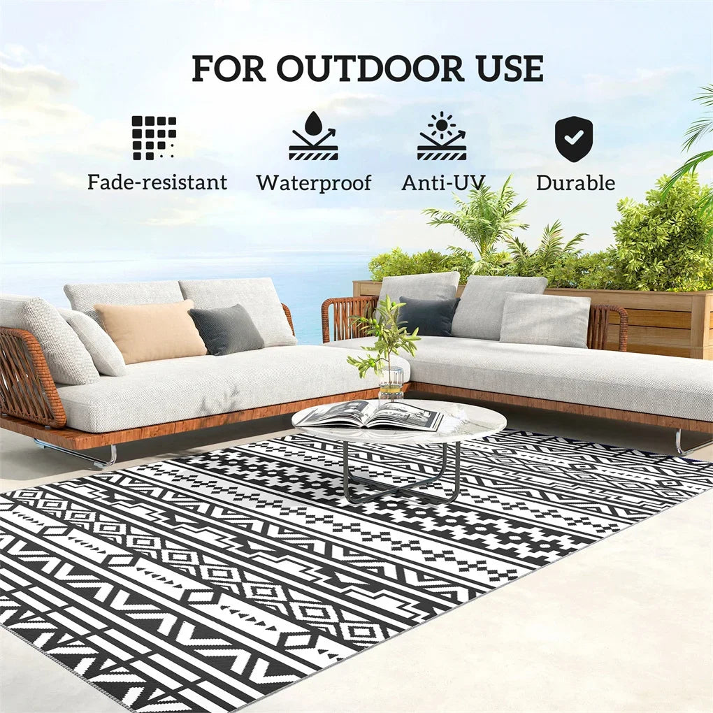 Waterproof Outdoor Rug For Camping And Backyard Reversible Polypropylene Mat
