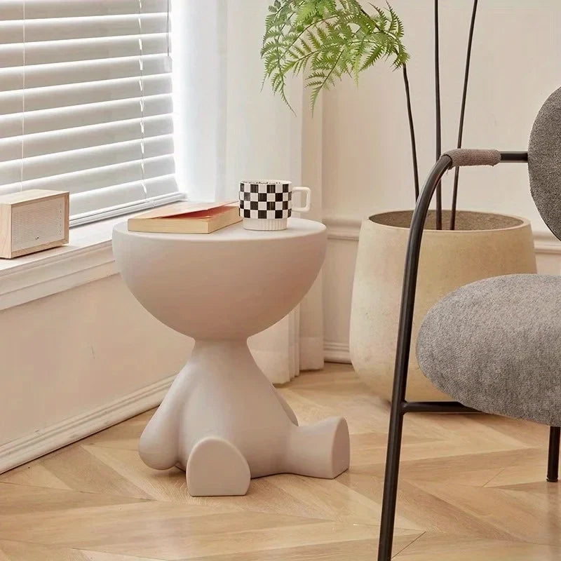 Creative sofa side table removable coffee table cream style simple household living room round table side table small table rack