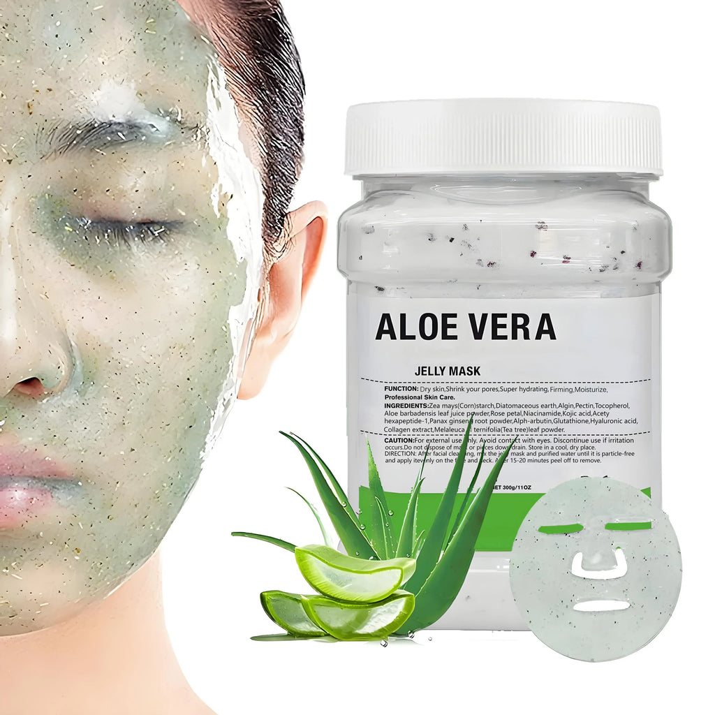 Aloe Vera jelly facial mask, Moisturizing gel mask, deep skin care hydration,11-ounce can, aloe vera suitable for all skin types