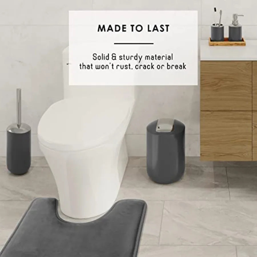 Bamboo Bathroom Accessory Set With Shower Curtain And Liner