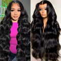 13x4 Body Wave Human Hair 13x6 Hd Lace Frontal Wigs 200 Density 46 Inch For Black Women Pre Plucked Wave Lace Frontal Wig
