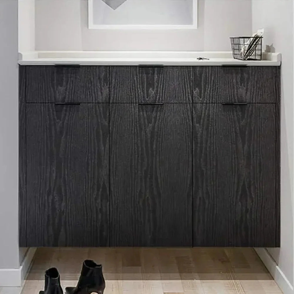40cm Black Wood Peel And Stick Paper Decorative Self-Adhesive Film For Furniture Real Wood Tactile Sensation Surfaces Easy Clean