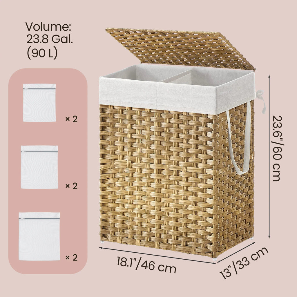 SONGMICS Laundry Hamper With Lid And Removable Liners