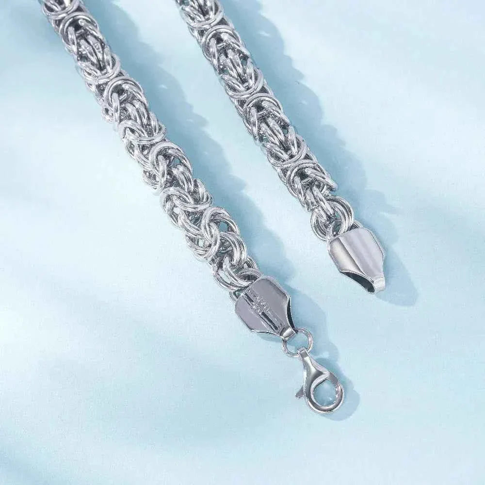S925 Sterling Silver Byzantine Emperor Chain Bracelet