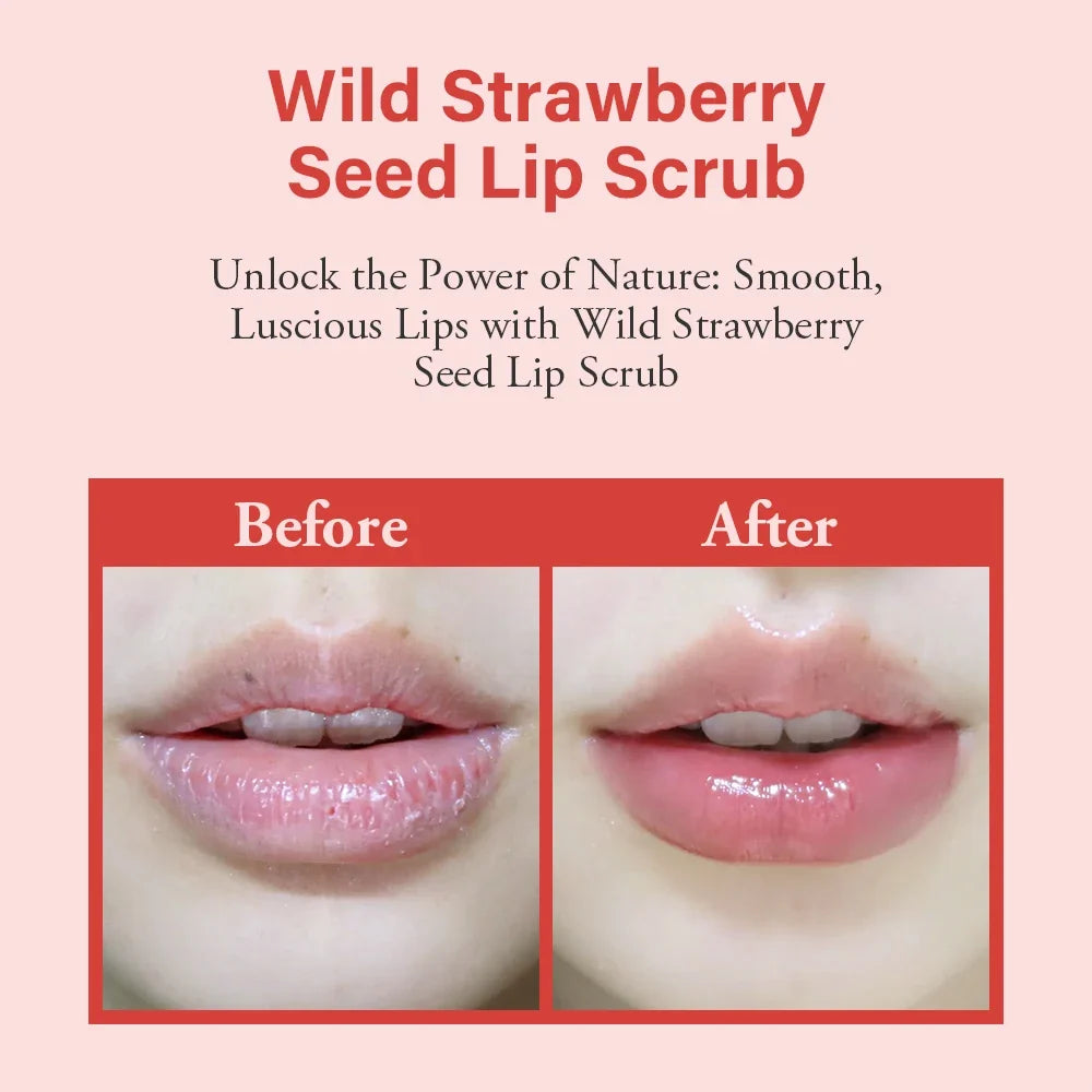 Strawberry Lip Scrub & Repair, Exfoliator & Moisturizer for Chapped, Dry and Flaky Lips,Sugar Lip Scrub Improve Dullness Remove.