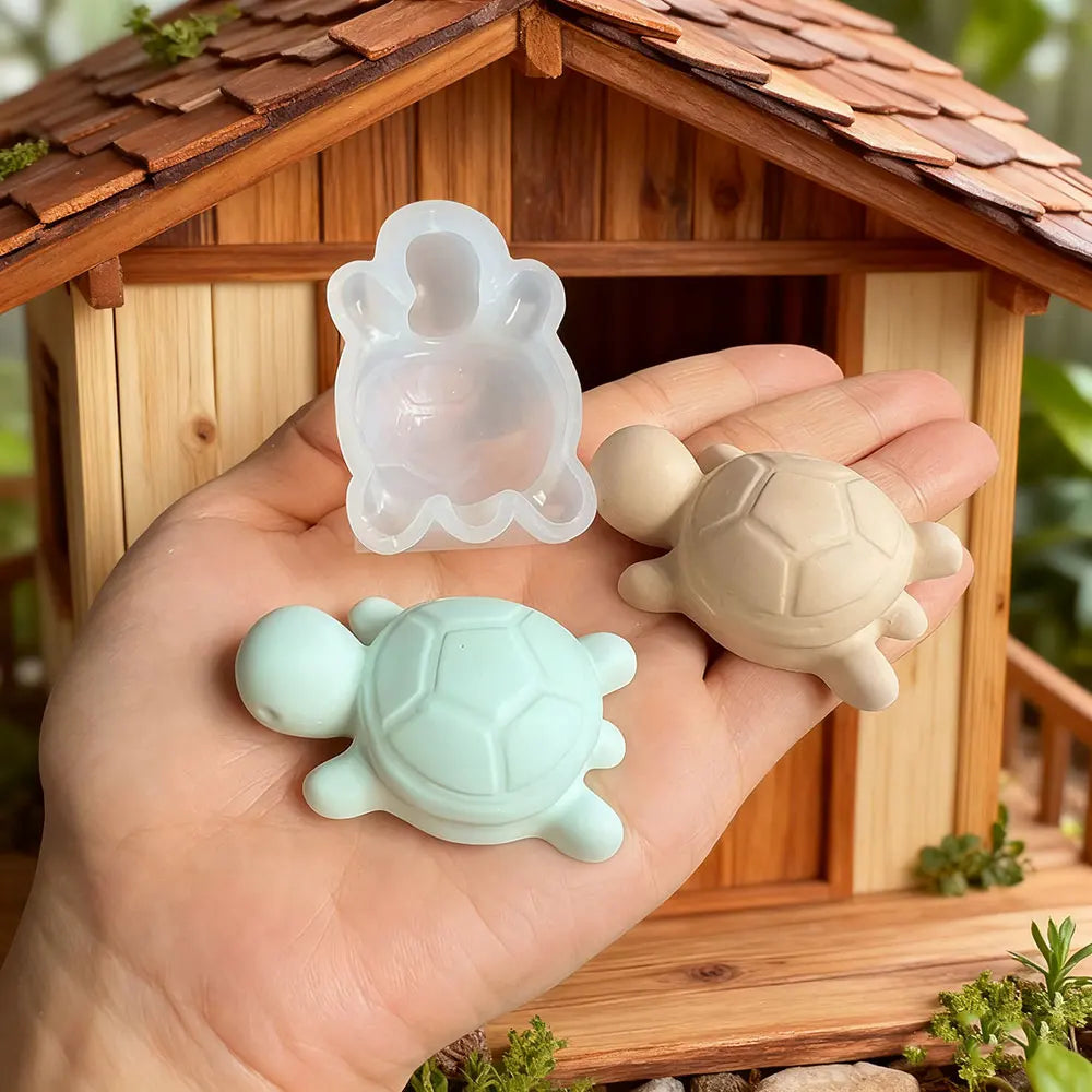 Turtle Storage Box Silicone Molds Kits DIY Scented Ocean Animals Jewelry Display Plate Tray With Lid Plaster Resin Mold