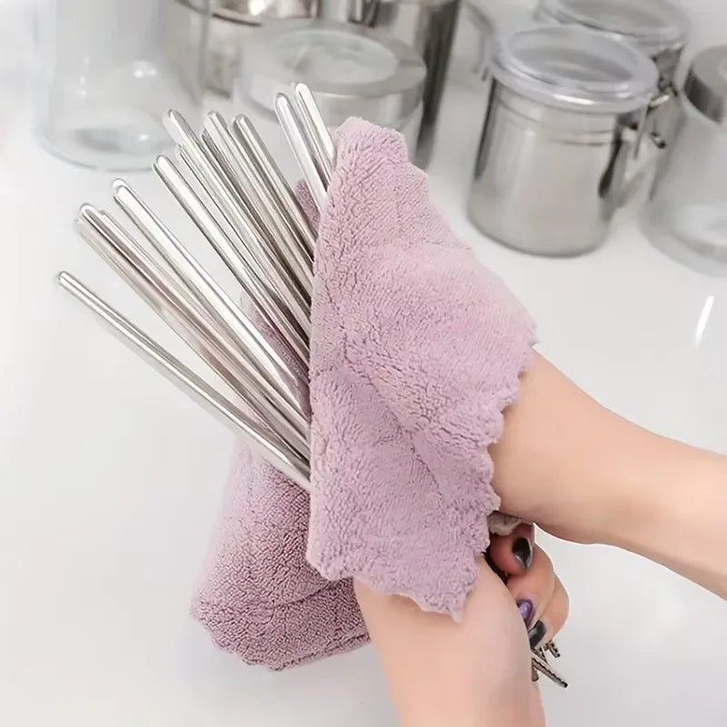 Soft Absorbent Cleaning Rags 10 Pack Reusable Dishcloths Quick Drying