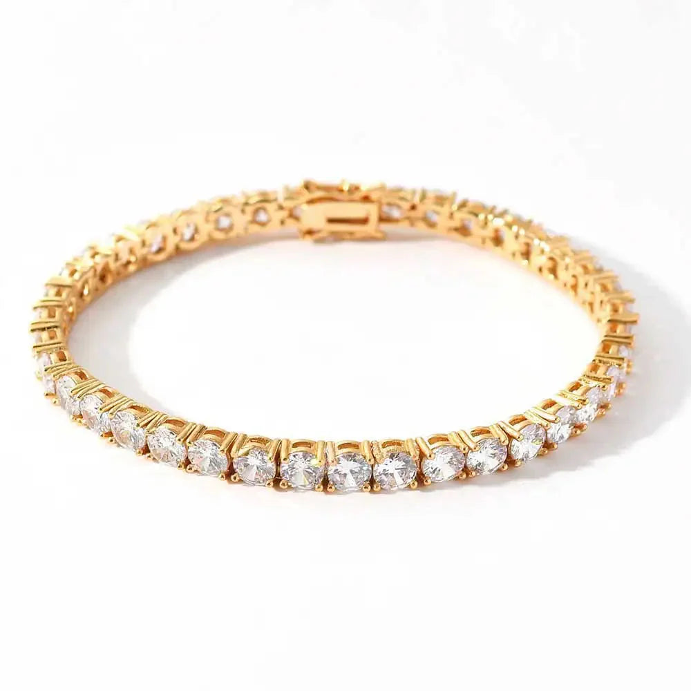 Tennis Necklace Link Chain Silver/Gold