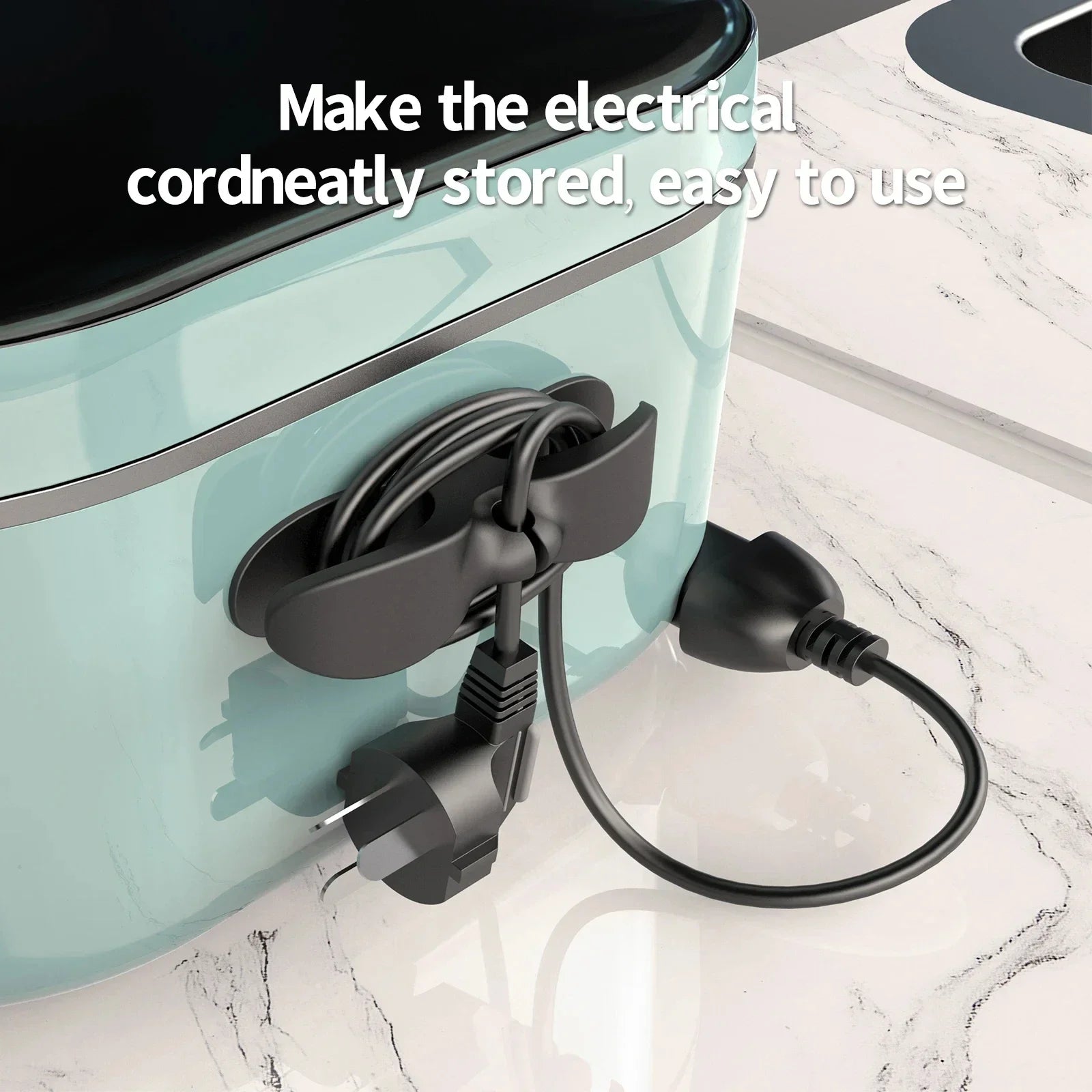 3-6pcs Cord Winder Organizer for Kitchen Appliance Cord Wrapper CableManagement Clip Holder for Air Fryer Coffee Machine Fixer