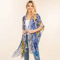 Lightweight Snake Skin Printed Kimono Poncho