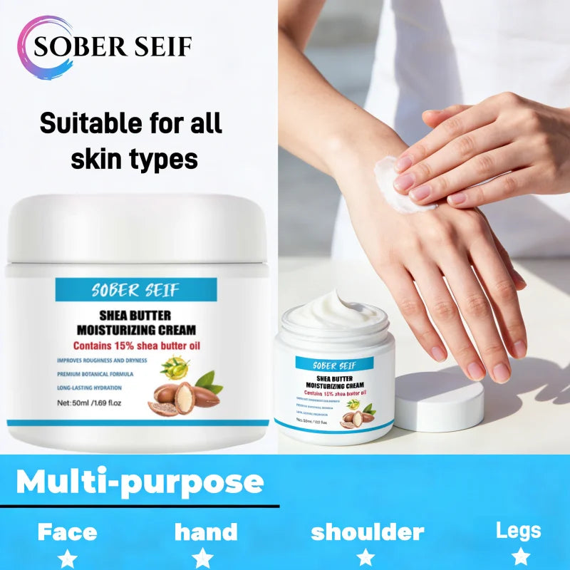 Ceramide Shea Butter Hyaluronic Acid Daily Moisturizing Cream 50ml Deep Hydration Skin Barrier Repair Anti‑Dryness