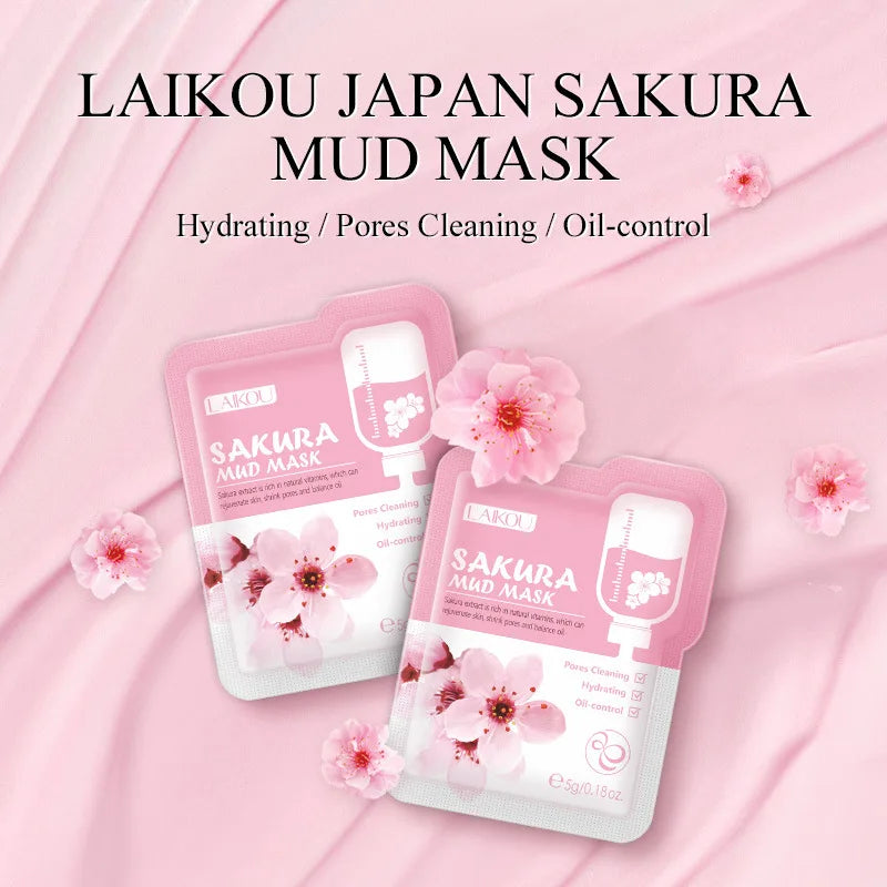 LAIKOU 7pcs Matcha Green Clay Mud Face Mask  Night Facial Packs dark circle Moisturize Mask for facecare