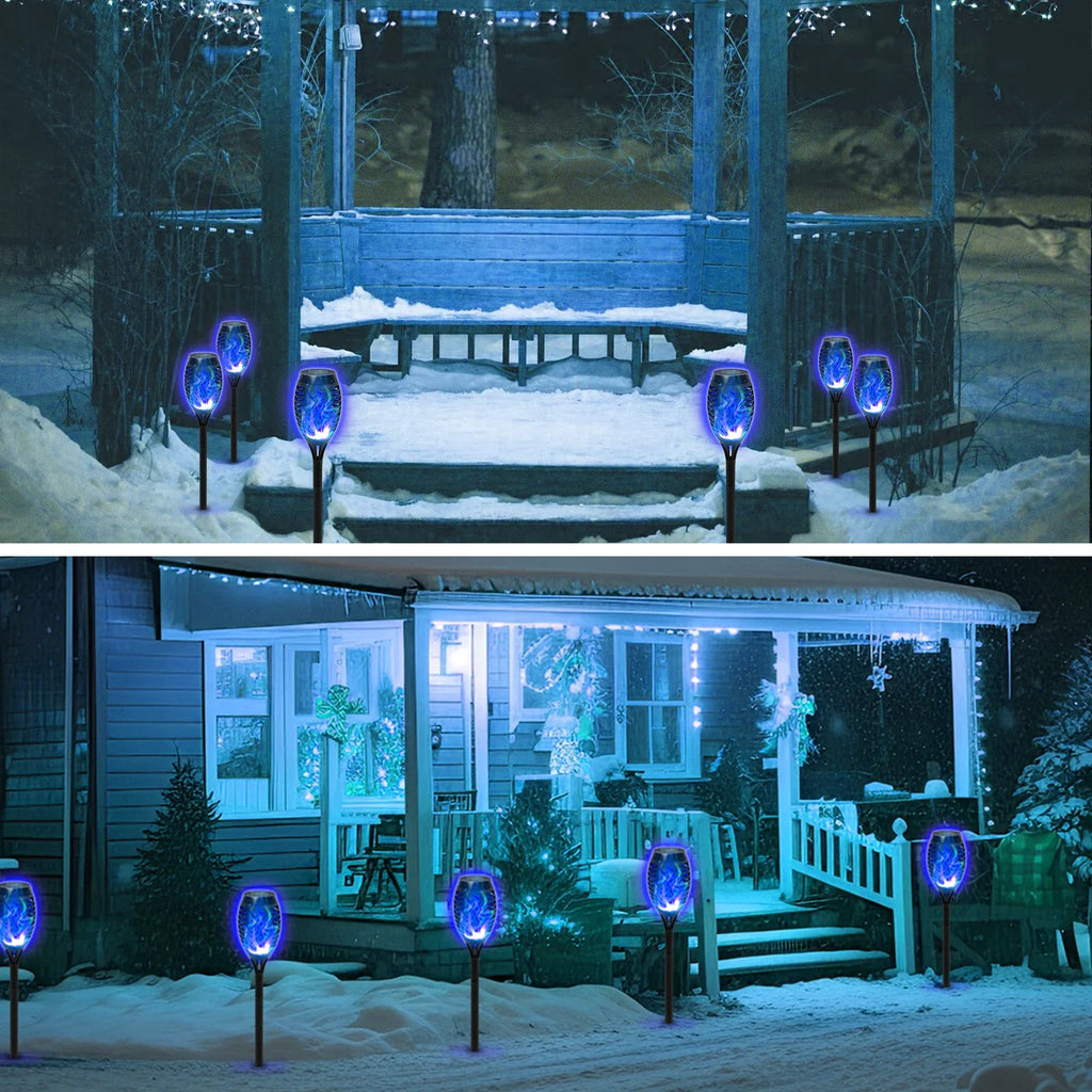Solar Torch Lights Outdoor Flickering Flame Waterproof Garden Decor