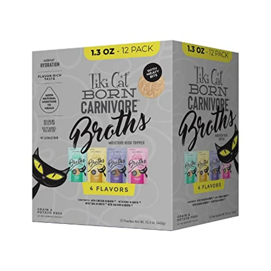 Tiki Cat Born Carnivore Broths Wet Cat Food Toppers Pack