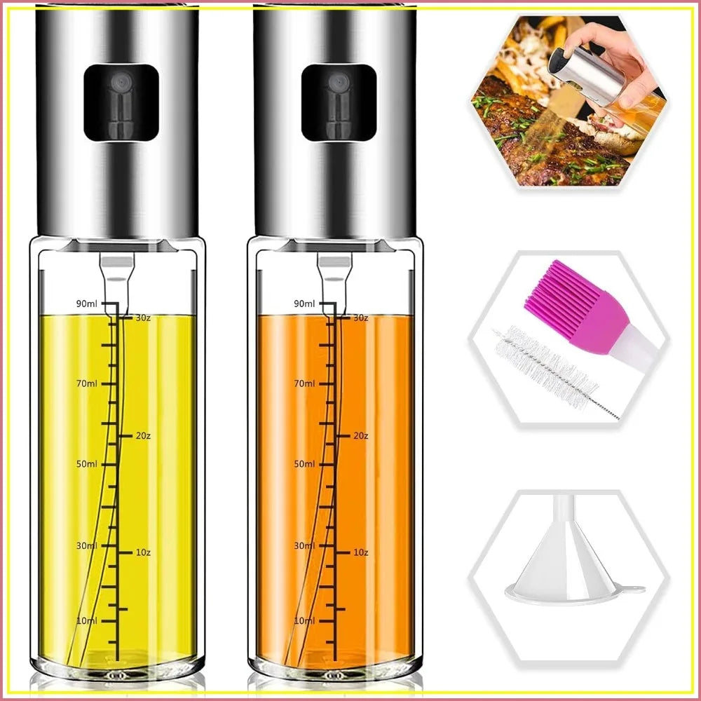 Oil Sprayer For Cooking 2-Pack Refillable Olive Oil Mister With Scale
