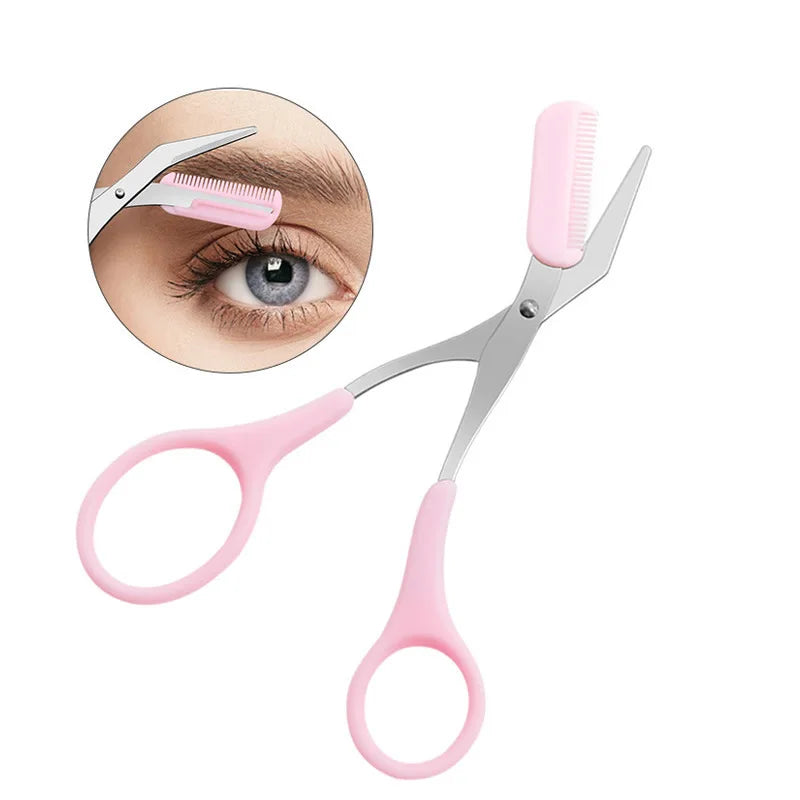 Eyebrow Razor Scissor Stainless Steel Safe Anti-scratch Trimmer for Beginners Crescent Sharp Beauty Tool Multi-color
