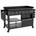 Propane Gas Griddle With Folding Side Tables 6 Burners Outdoor