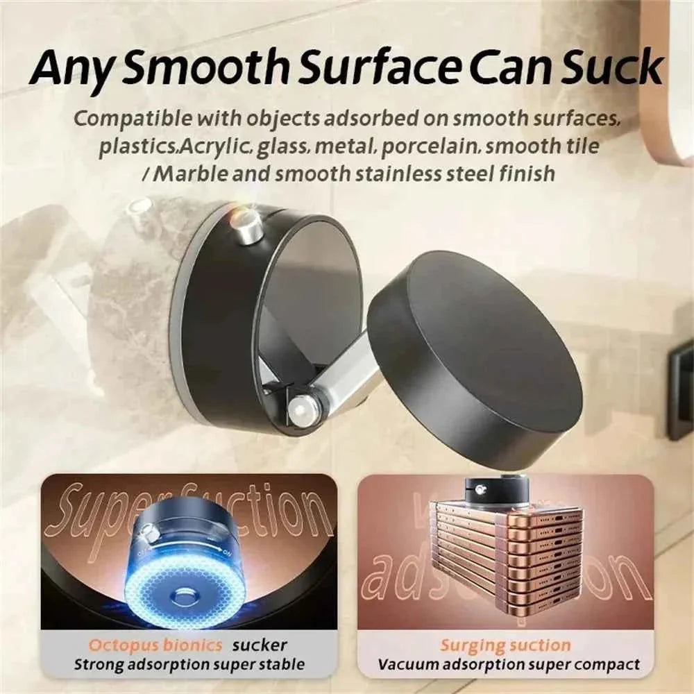 Portable Vacuum Magnetic Mobile Phone Bracket Adjustable Double-Sided Suction Cup Holder Lazy Stand For All Smartphone