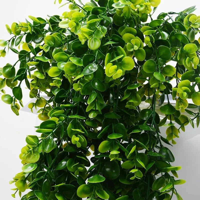 1Pcs Artificial 5Forks Rattan Eucalyptus Wall Hanging Simulation Greenery Fake Hanging Plants Vine Diy  Home Outdoor Decor Plant