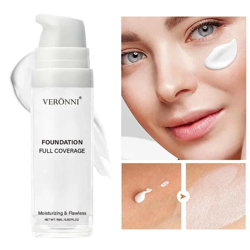White Liquid Foundation, Full Coverage Heavy Duty Coverage, Creamy Liquid Formula for Goth Makeup, Cosplay, Long-Lasting Matte