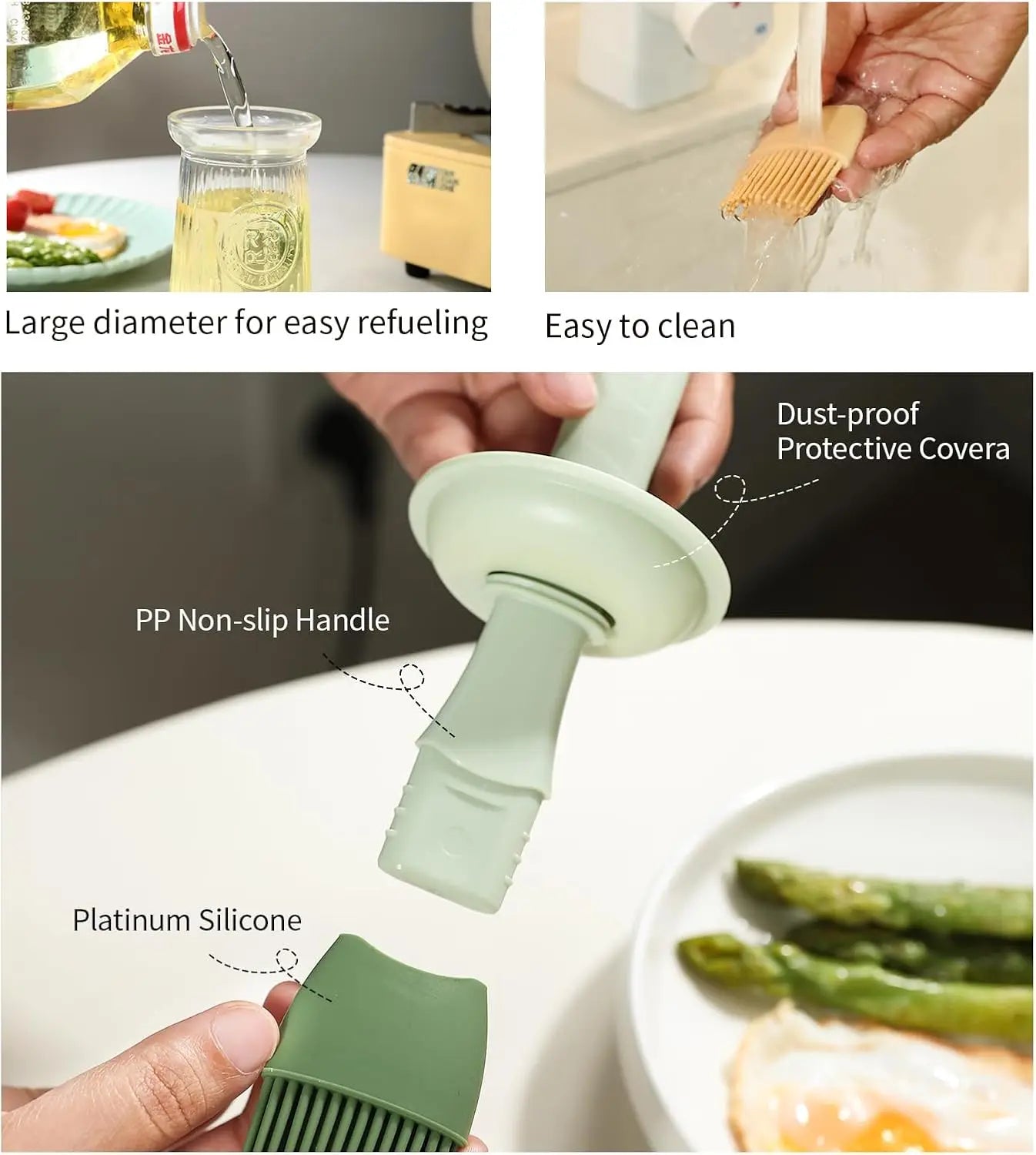 3-in-1 Oil Dispenser With Brush For Cooking And Grilling