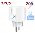 Tuya WiFi Smart Plug 16A/20A EU Smart Socket With Power Monitor Timing Smart Life Support Alexa Google Home Yandex SmartThings