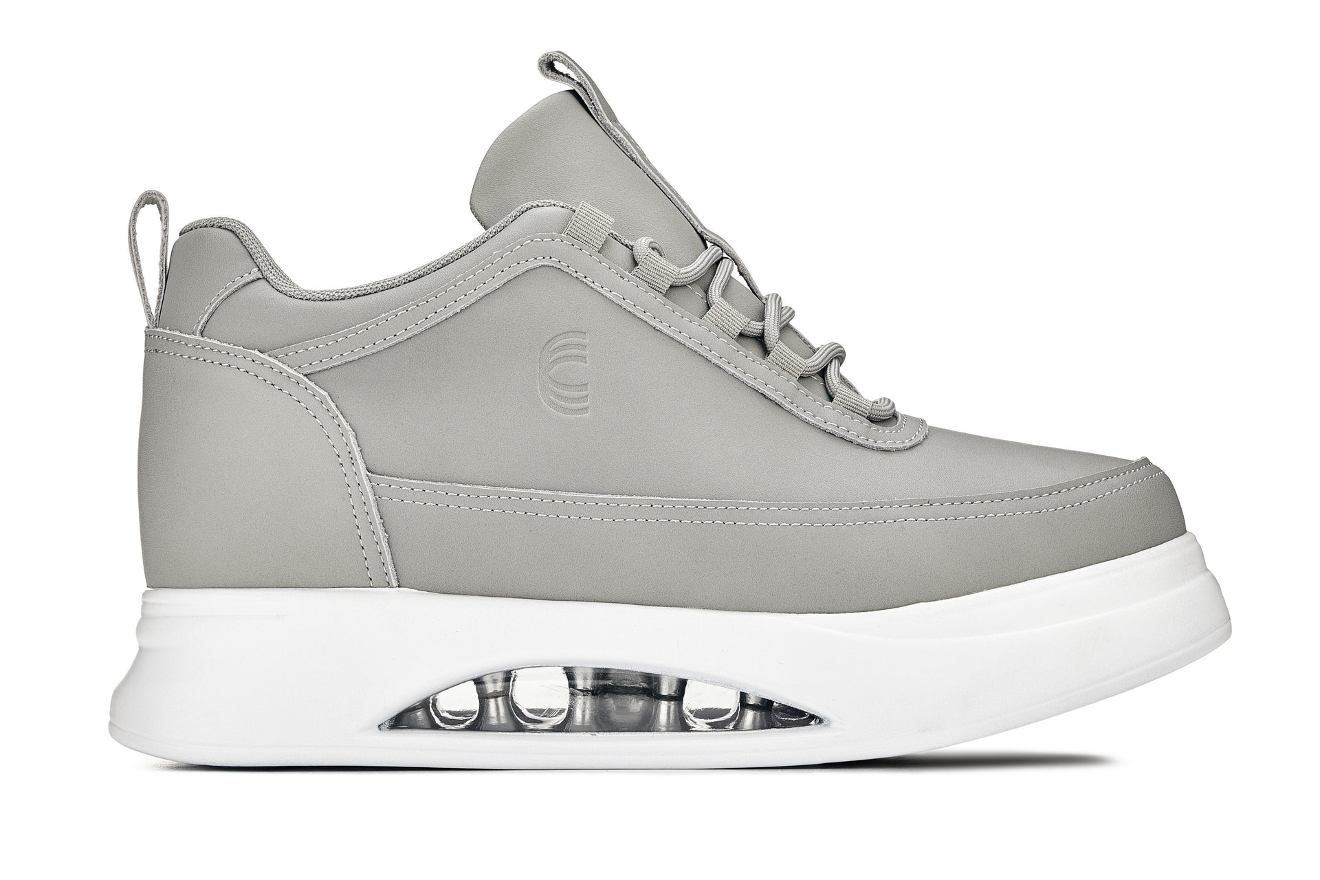 CALTO - S4927 - 3.2 Inches Taller (Dove Grey/White Sole) - Chunky Elevated Platform Sneakers