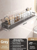 No Drill Suction Cup Suction Bathroom Rack Bathroom Shelf Toilet Space Aluminum Hanging Rack Bathroom Organizer Hang On The Wall