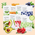 8pcs BIOAQUA Fruit Facial Masks Moisturizing Hydrating Brightening Anti-aging Face Mask Sheet Masks for Face Skin Care
