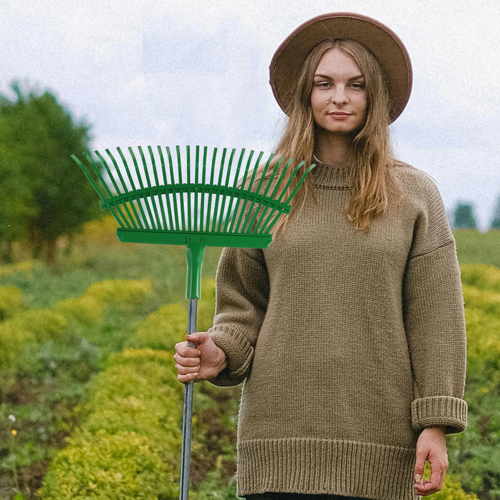 Heavy Duty Carbon Steel Garden Rake For Leaves And Debris
