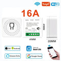 16A Wifi Mini Smart Switch Wireless DIY Light Switches 2 Way Control Breaker Work with Tuya Smart Life Alexa Google Home