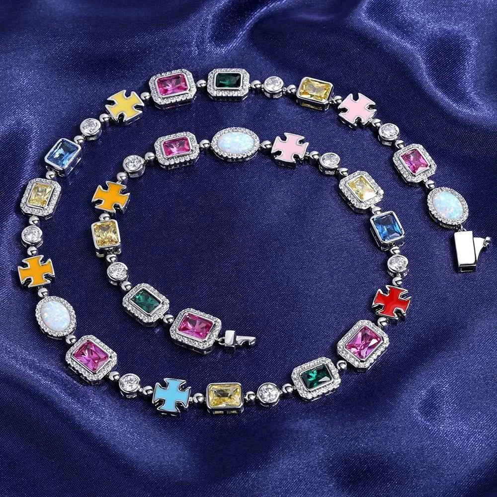 Colorful Gemstone Necklace (Unisex)