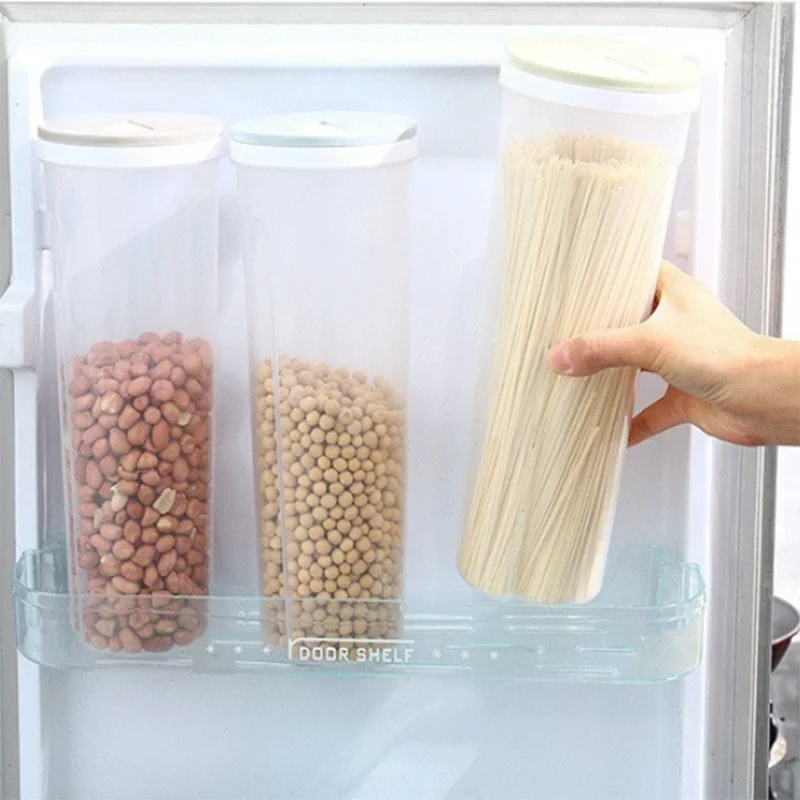 1pc Noodles Sealed Can Food Storage Spaghetti Noodle Pasta Container With Locking Lid Food Grade Plastic Kitchen Storage