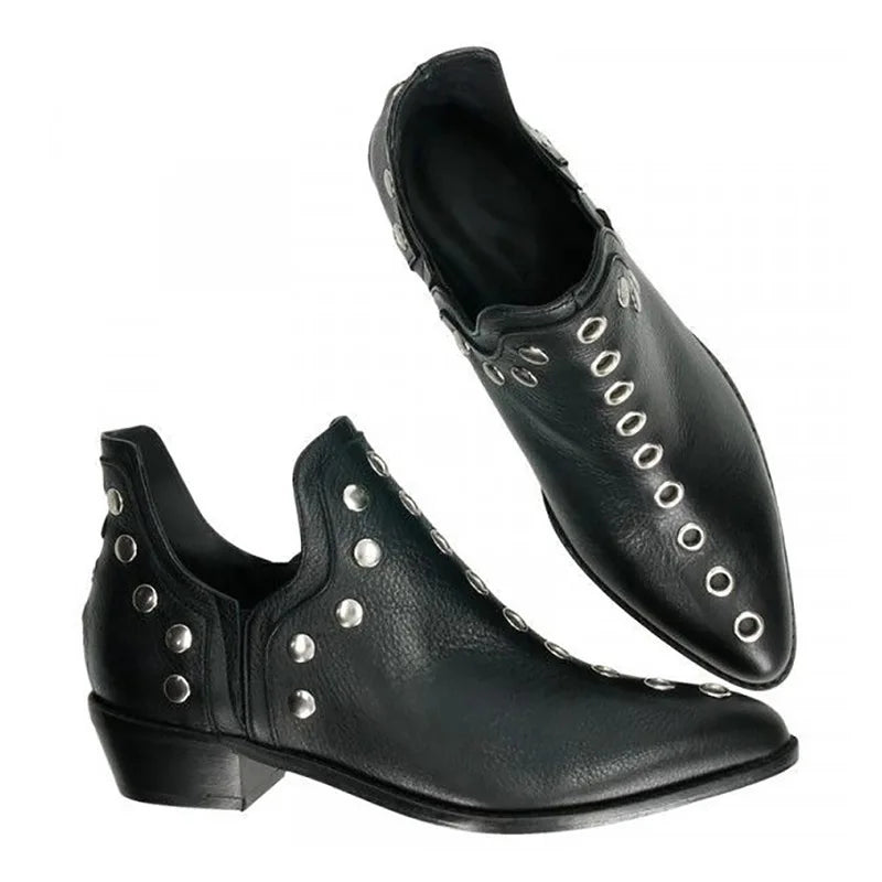 Women's Ankle Boots Autumn New Versatile Pointed Rivet Personalized Short Boots for Women Plus Size43
