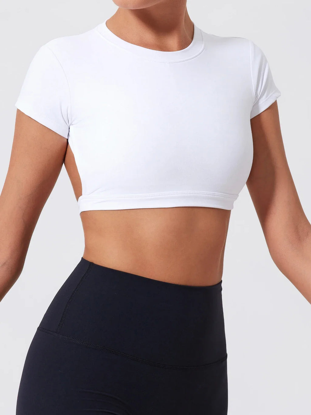 Hearuisavy Summer Sports Shirts Workout Tops Fitness Activewear Quick-Dry Yoga Clothes Sport Crop Tops Backless Gym Top Women
