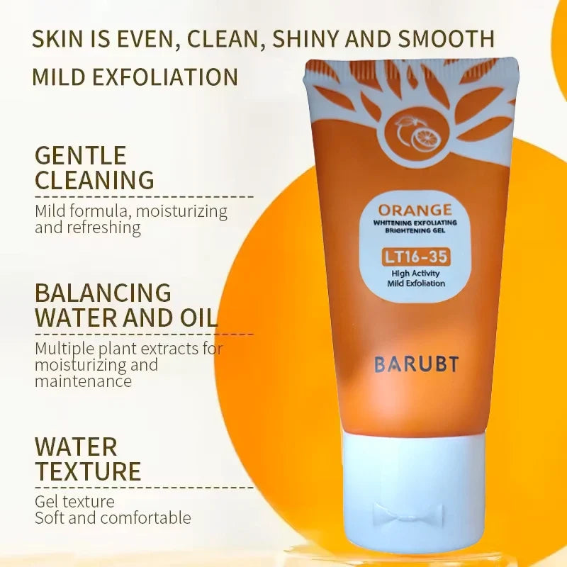 50g Orange Exfoliating Gel For Facial Body Gentle Orange Facial Scrub Body Cleansing Gel Dead Skin Remover Scrub Skin Cleaning