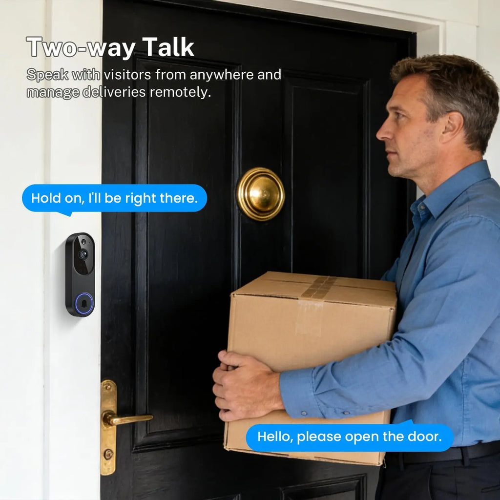 Wireless Video Doorbell With Two-Way Audio And AI Motion Detection
